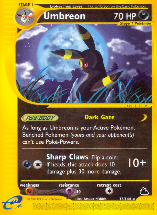 Umbreon 32/144 Rare card from Skyridge