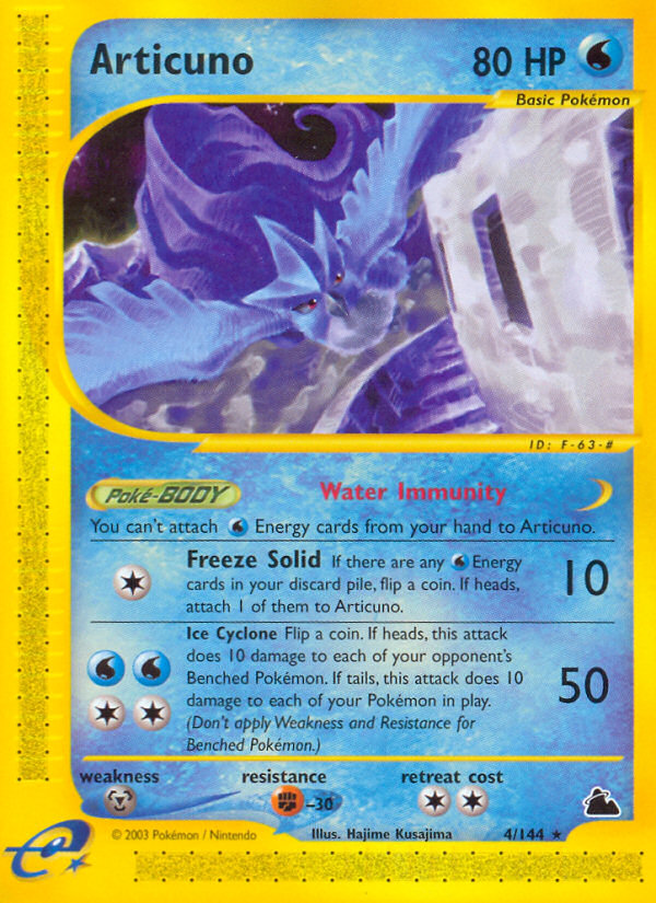 Articuno 4/144 Rare card from Skyridge