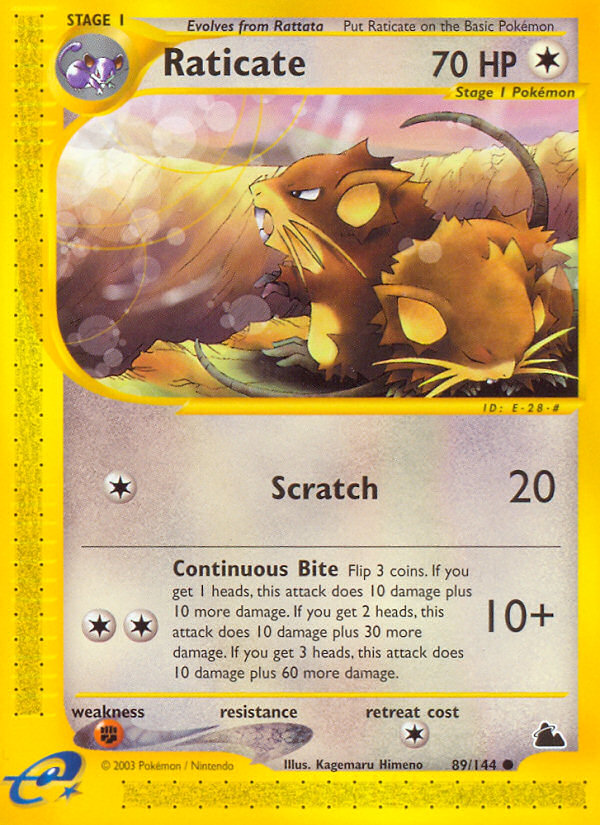 Raticate 89 Common card from Skyridge
