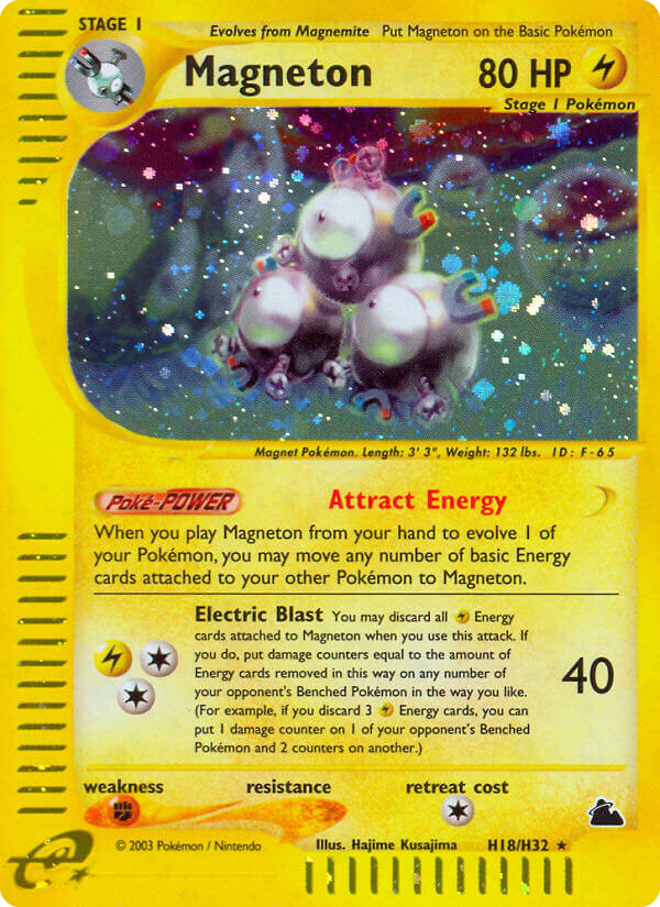 Magneton H18 Rare Holo card from Skyridge