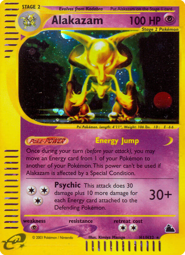 Alakazam H1 Rare Holo card from Skyridge