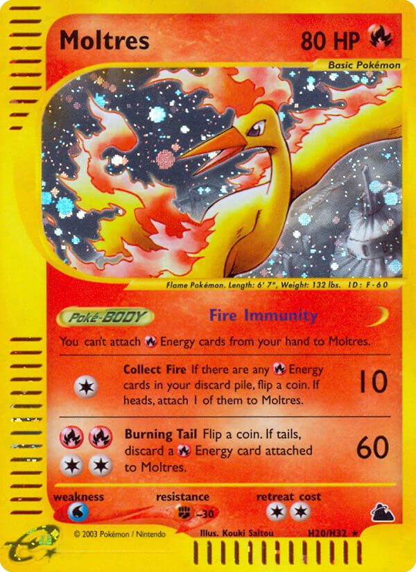 Moltres H20 Rare Holo card from Skyridge