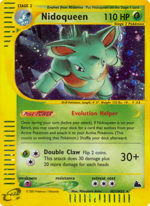 Nidoqueen H21 Rare Holo card from Skyridge