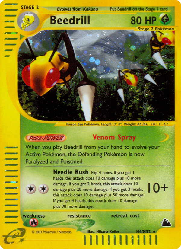 Beedrill H4 Rare Holo card from Skyridge