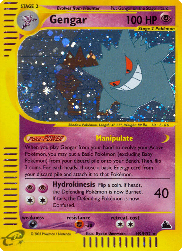 Gengar H9 Rare Holo card from Skyridge