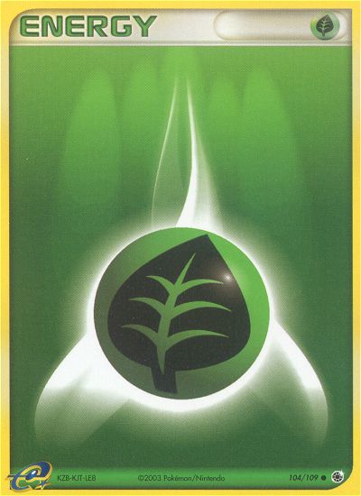 Grass Energy 104 Common card from Ruby & Sapphire