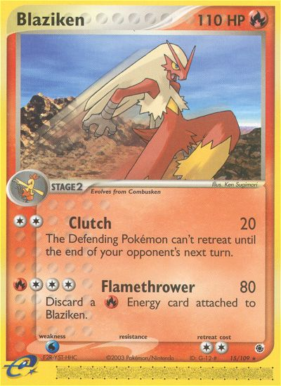 Blaziken 15/109 Rare card from Ruby & Sapphire