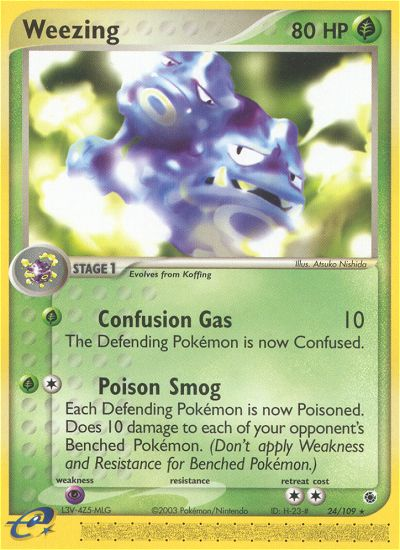 Weezing 24 Rare card from Ruby & Sapphire