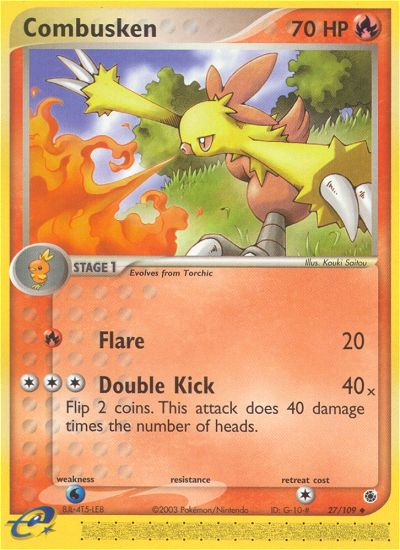 Combusken 27/109 Uncommon card from Ruby & Sapphire