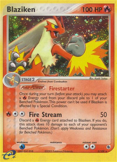 Blaziken 3/109 Rare Holo card from Ruby & Sapphire