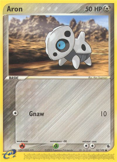 Aron 50 Common card from Ruby & Sapphire