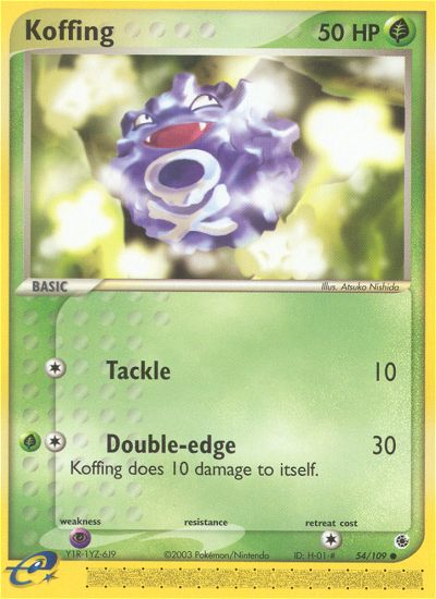 Koffing 54 Common card from Ruby & Sapphire