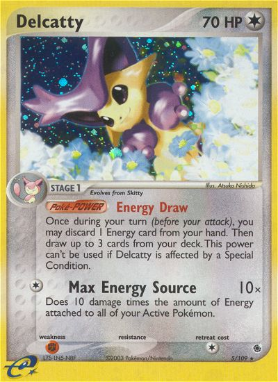 Delcatty 5 Rare Holo card from Ruby & Sapphire
