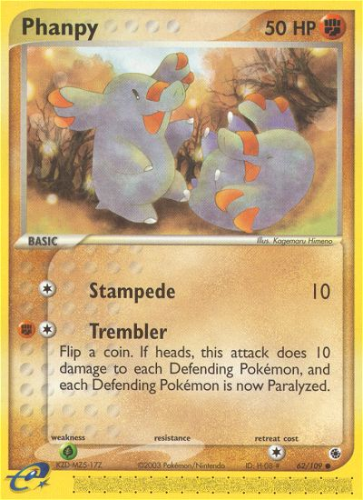 Phanpy 62/109 Common card from Ruby & Sapphire