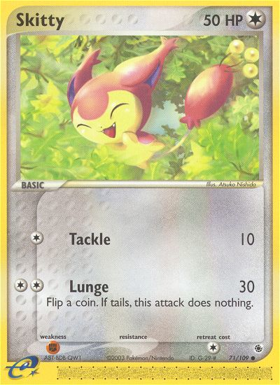 Skitty 71/109 Common card from Ruby & Sapphire