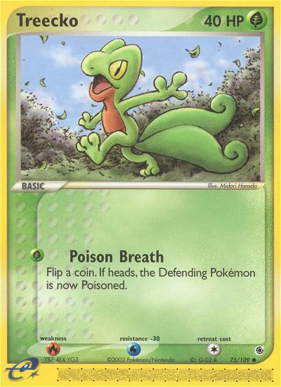 Treecko 75 Common card from Ruby & Sapphire
