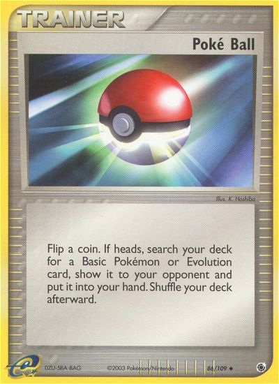 Poké Ball 86 Uncommon card from Ruby & Sapphire