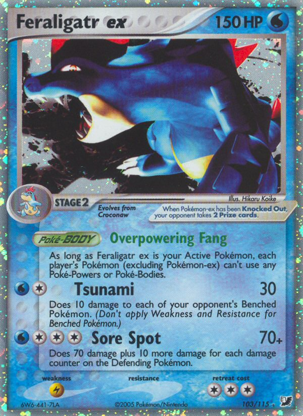 Feraligatr ex 103/115 Rare Holo EX card from Unseen Forces
