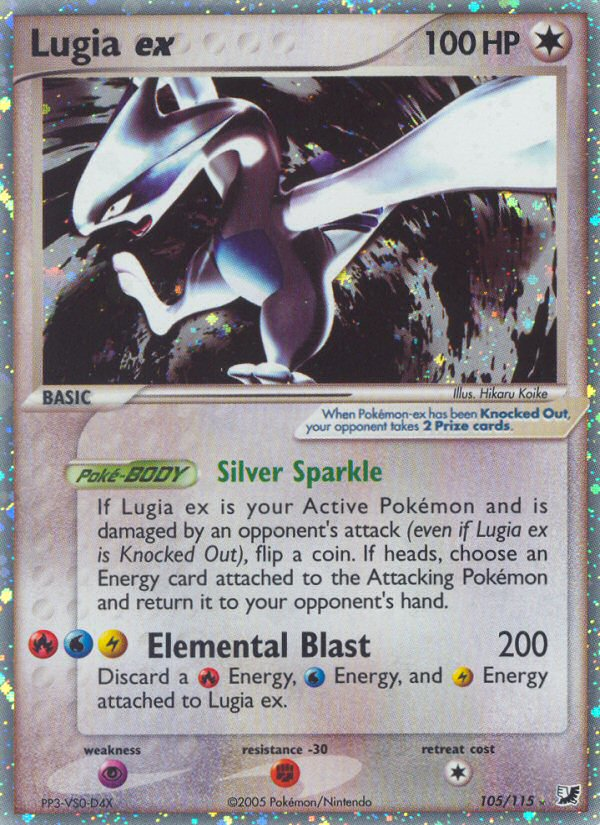 Lugia ex 105 Rare Holo EX card from Unseen Forces