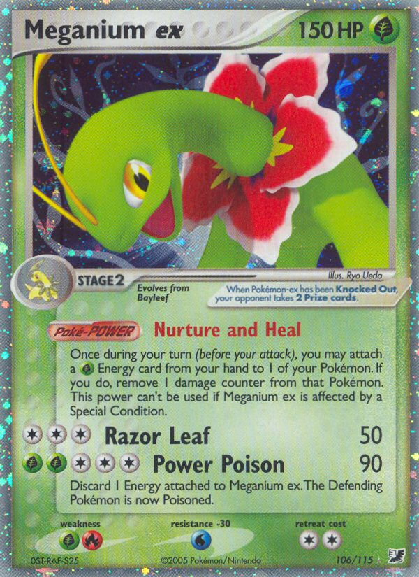 Meganium ex 106/115 Rare Holo EX card from Unseen Forces