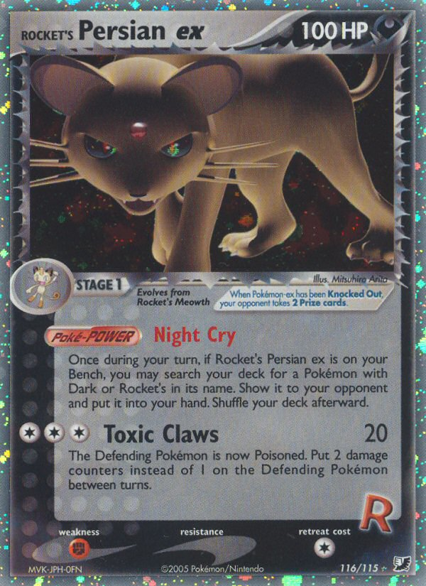 Rocket's Persian ex 116 Rare Secret card from Unseen Forces