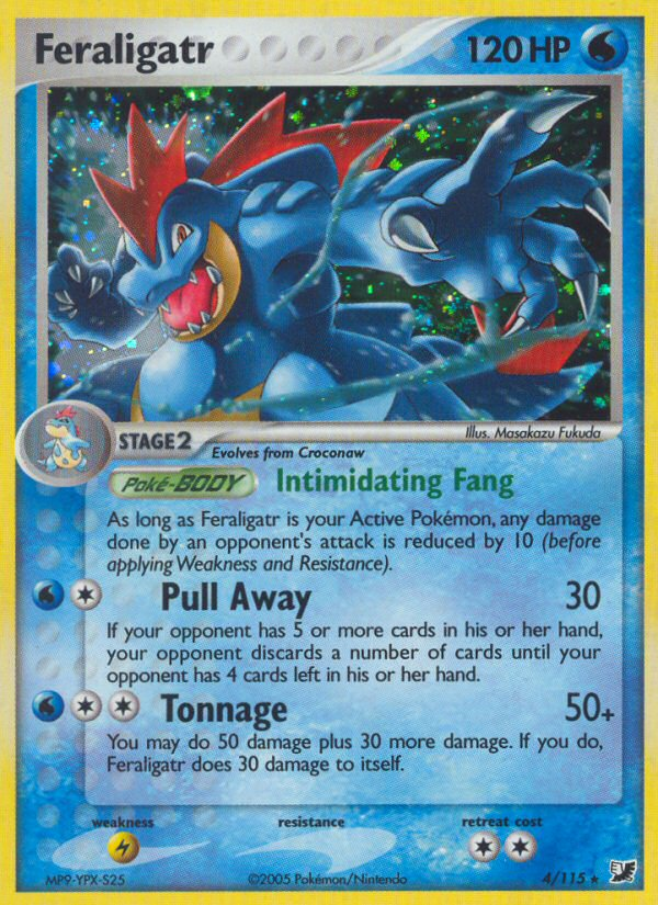 Feraligatr 4 Rare Holo card from Unseen Forces