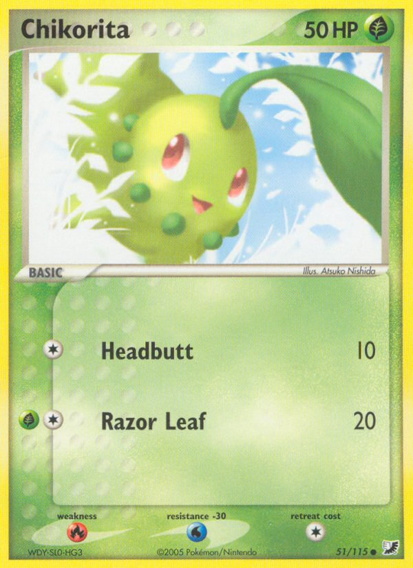 Chikorita 51 Common card from Unseen Forces