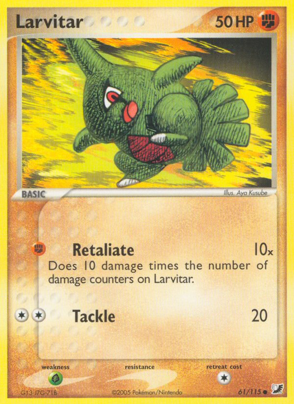 Larvitar 61 Common card from Unseen Forces