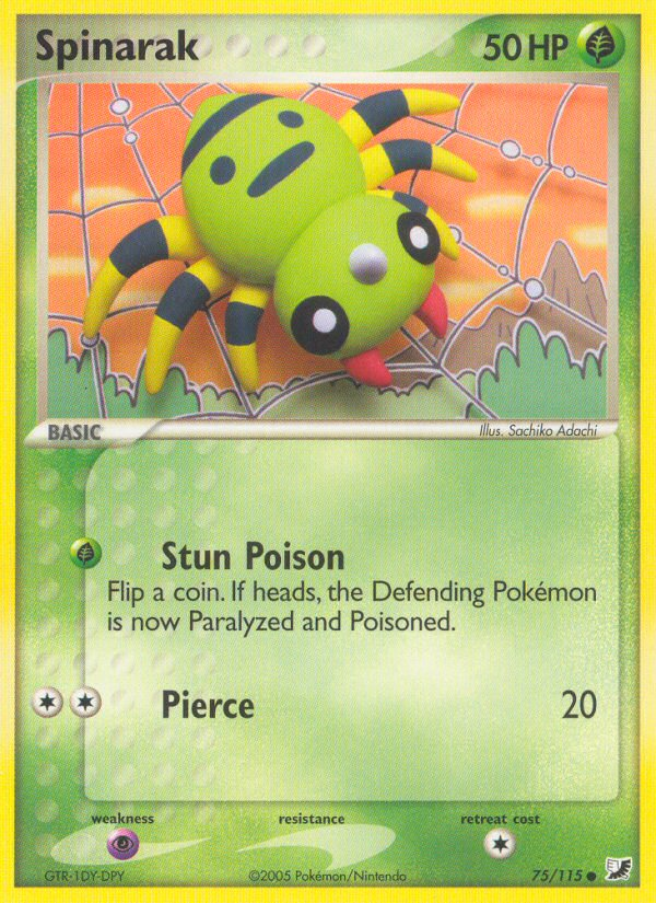 Spinarak 75 Common card from Unseen Forces