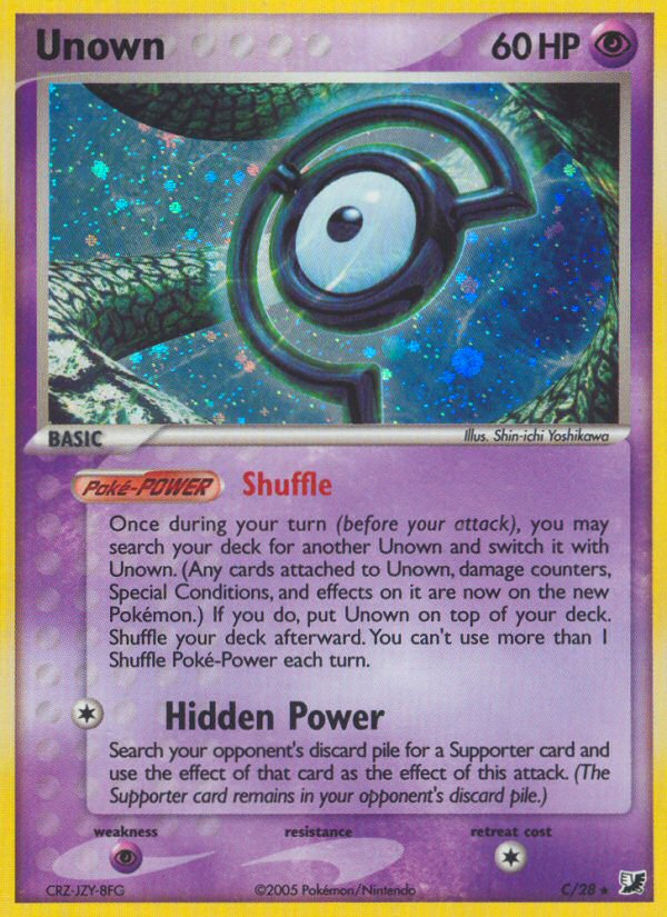 Unown C Rare card from Unseen Forces