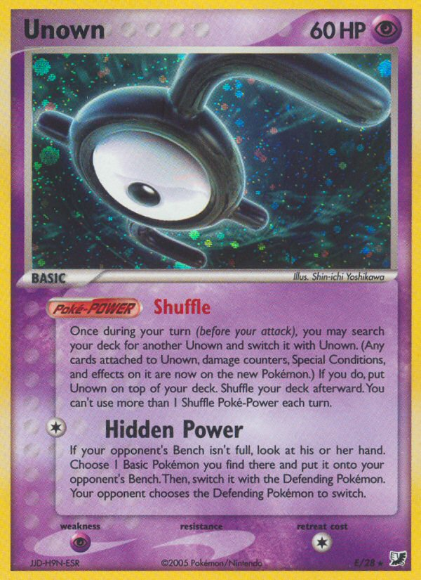 Unown E/115 Rare card from Unseen Forces