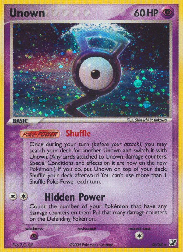 Unown G/115 Rare card from Unseen Forces