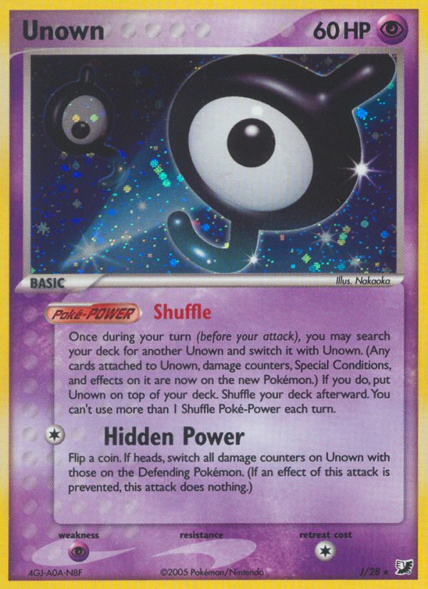 Unown J Rare card from Unseen Forces