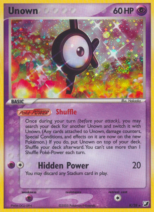 Unown K/115 Rare card from Unseen Forces