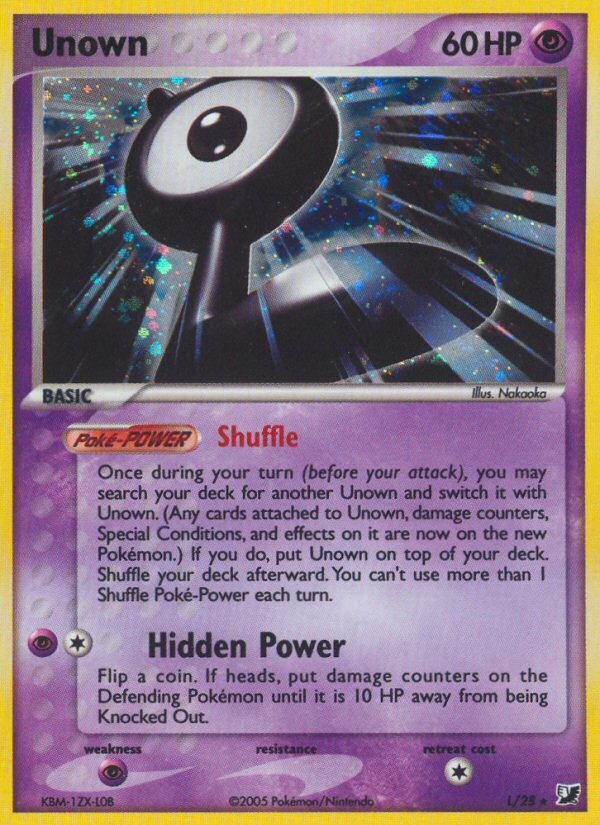 Unown L Rare card from Unseen Forces