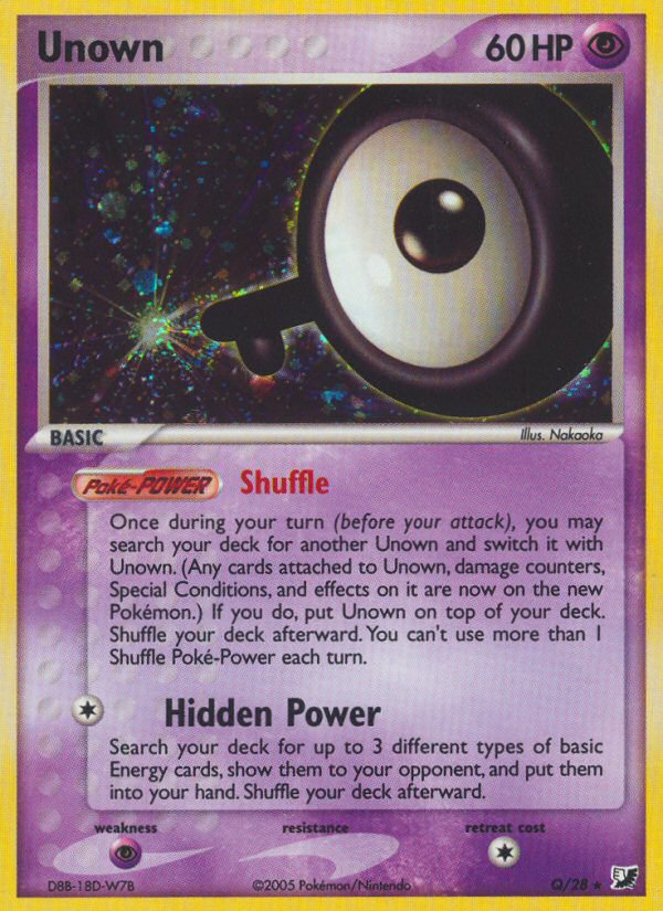 Unown Q Rare card from Unseen Forces