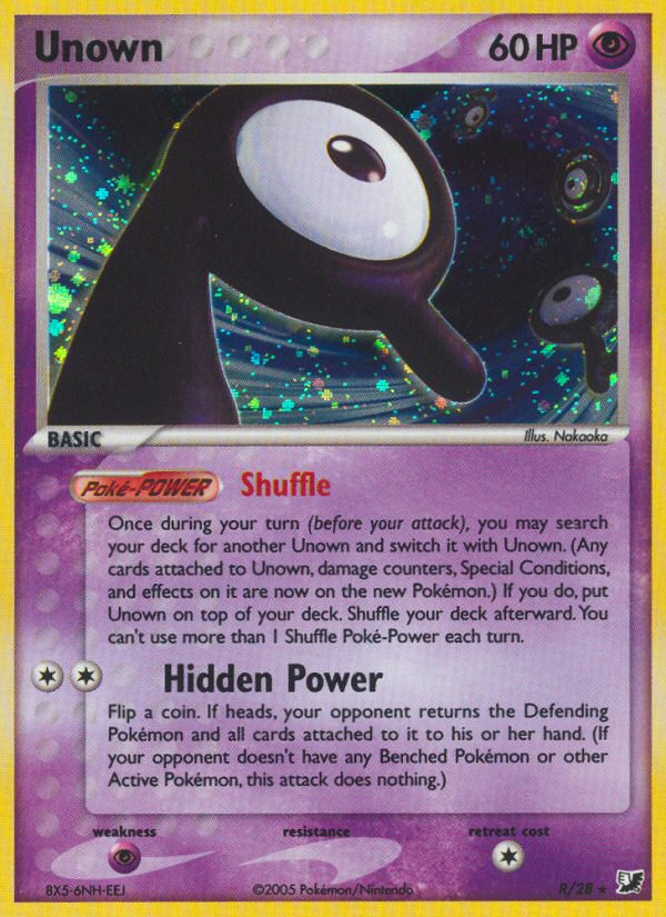 Unown R/115 Rare card from Unseen Forces