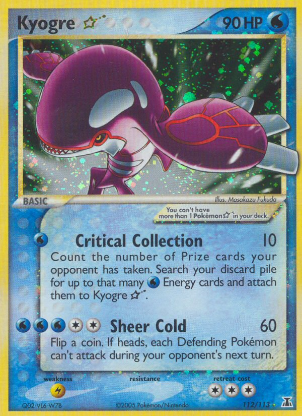 Kyogre ★ 112 Rare Holo Star card from Delta Species