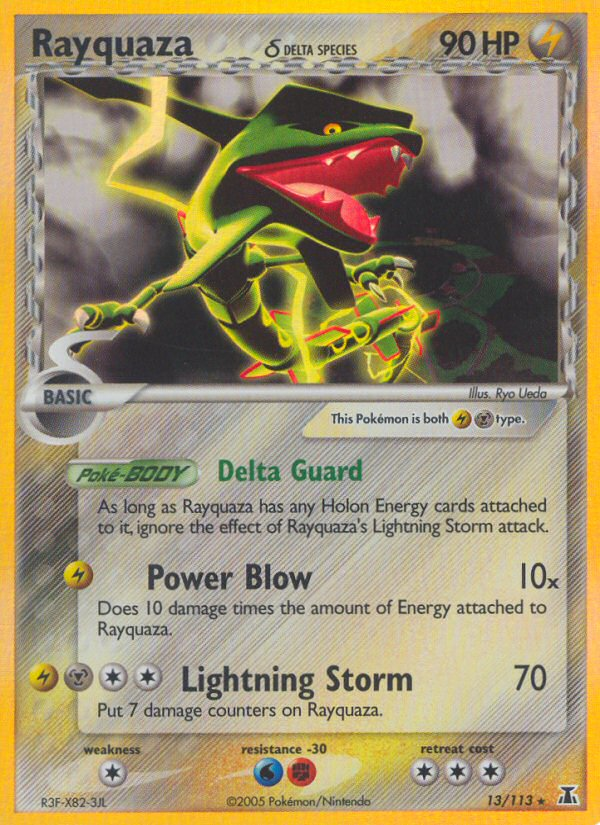 Rayquaza δ 13/113 Rare Holo card from Delta Species