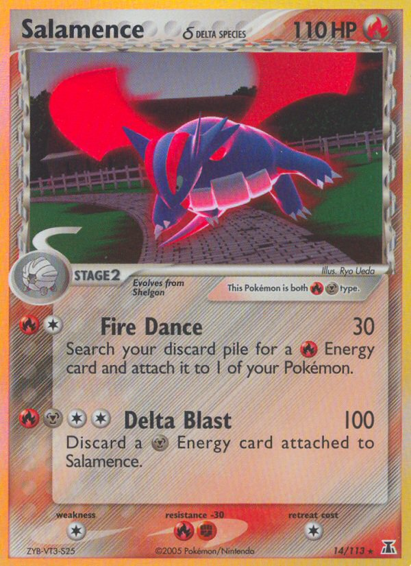 Salamence δ 14 Rare Holo card from Delta Species