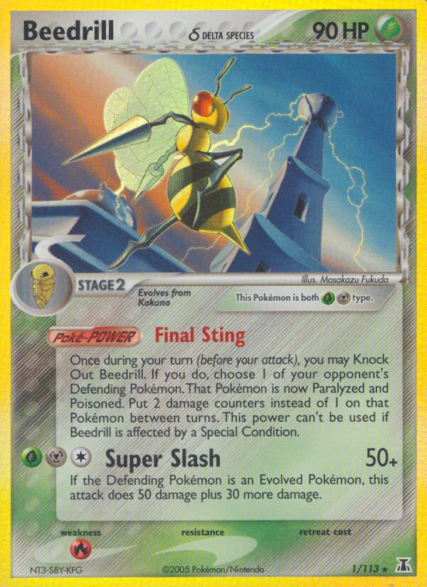Beedrill δ 1 Rare Holo card from Delta Species