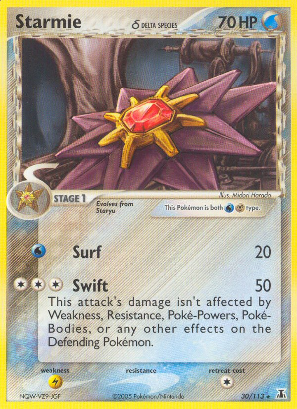 Starmie δ 30 Rare card from Delta Species