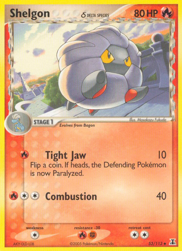 Shelgon δ 53 Uncommon card from Delta Species