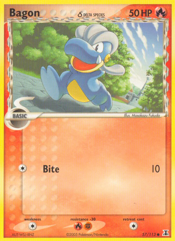 Bagon δ 57/113 Common card from Delta Species