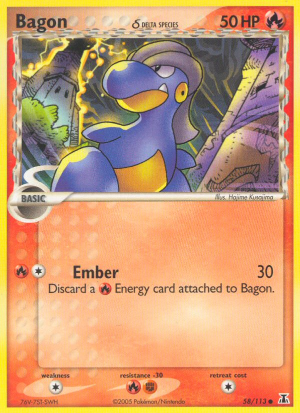 Bagon δ 58/113 Common card from Delta Species