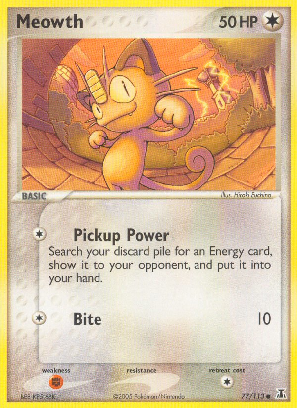Meowth 77/113 Common card from Delta Species