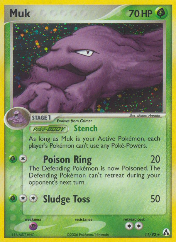 Muk 11 Rare Holo card from Legend Maker