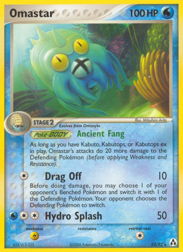 Omastar 23/92 Rare card from Legend Maker