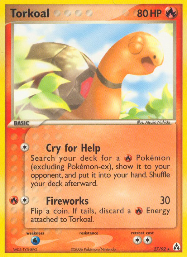 Torkoal 27 Rare card from Legend Maker