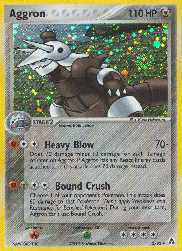 Aggron 2 Rare Holo card from ex12